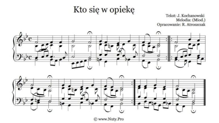 Z łatwością znajdź nuty do piosenki „Kto się w opiekę” i zagraj ją samodzielnie!