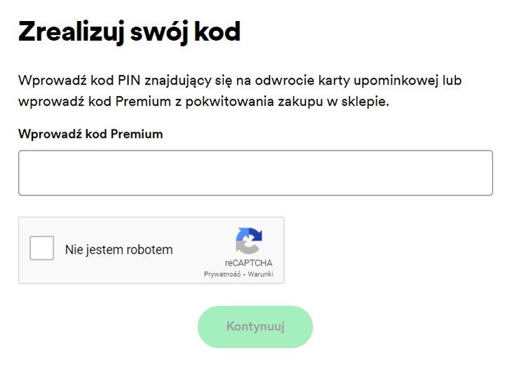 Problemy z aktywacją kodu Spotify