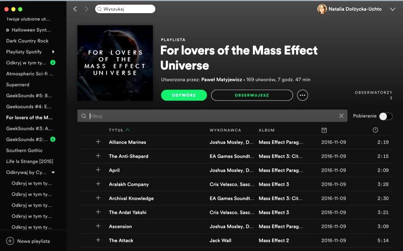 Wybór utworów do playlisty