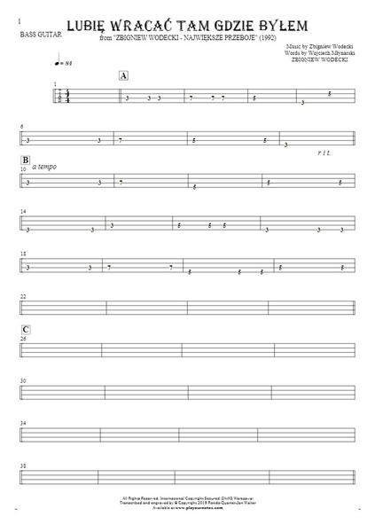 Nuty na gitarę